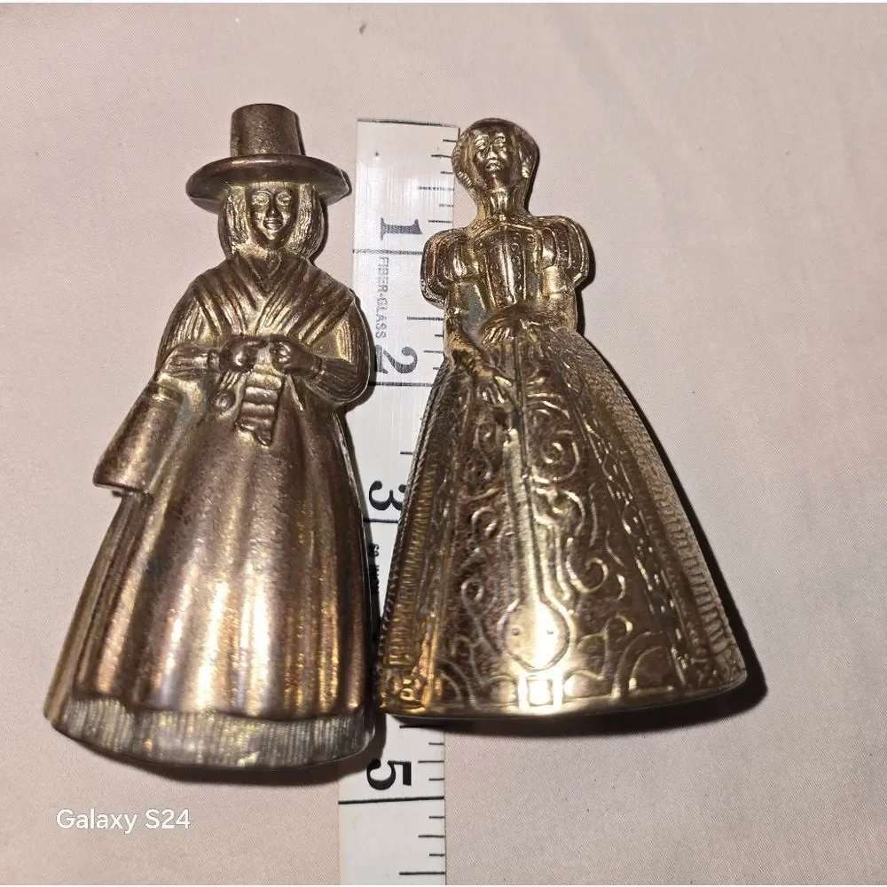 Vintage Brass Lady Bell Lot Made In England